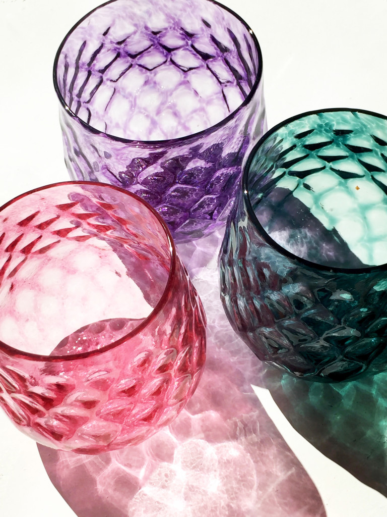 Faceted Stemless Wine Glass